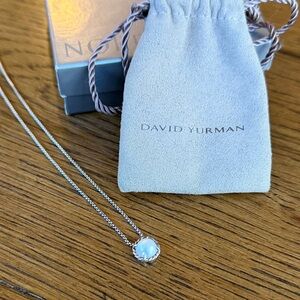 David Yurman Petite Chatelaine Necklace with Pearl Gemstone in Silver, 8mm